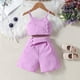 thumbnail image 2 of Odeerbi 18M-6Y Conjunto de Verano Para Niñas Camisola Tops Traje Pantalón Tirantes Top Con Vestido Pantalón Corto Conjunto de Dos Piezas, 2 of 4