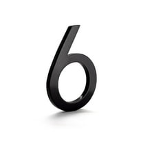 Montague Metal Products 6" Black Floating or Flat Modern House Numbers 0-9 - 6