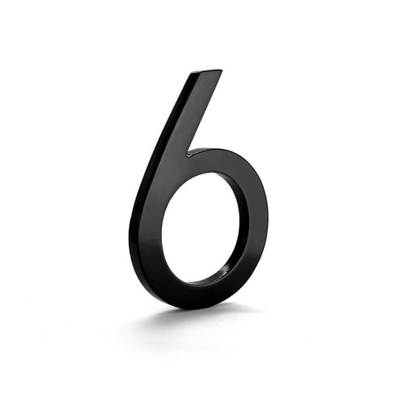 Montague Metal Products 6" Black Floating or Flat Modern House Numbers 0-9 - 6