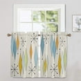 thumbnail image 3 of Skearow Floral Short Window Curtain Kitchen Curtain Scarf Door Cafe Tier Half Window Drapes Blue 53.94 x 17.72 inches(1 Piece), 3 of 6