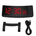 thumbnail image 2 of Reloj despertador ANGGREK proyección LED Pantalla curva 3 Brillos Para dormitorio, 2 of 8