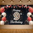 thumbnail image 6 of Colorful Balloons Birthday Banner Decorative Backdrop Kids Party Celebration for 9th Birthday, 6 of 8