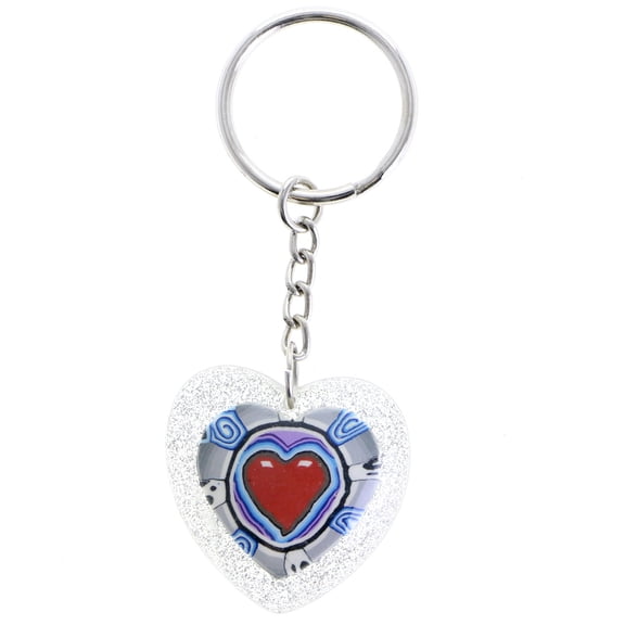 Mi Amore Heart Skull Split-Ring-Keychain Red & Silver-Tone