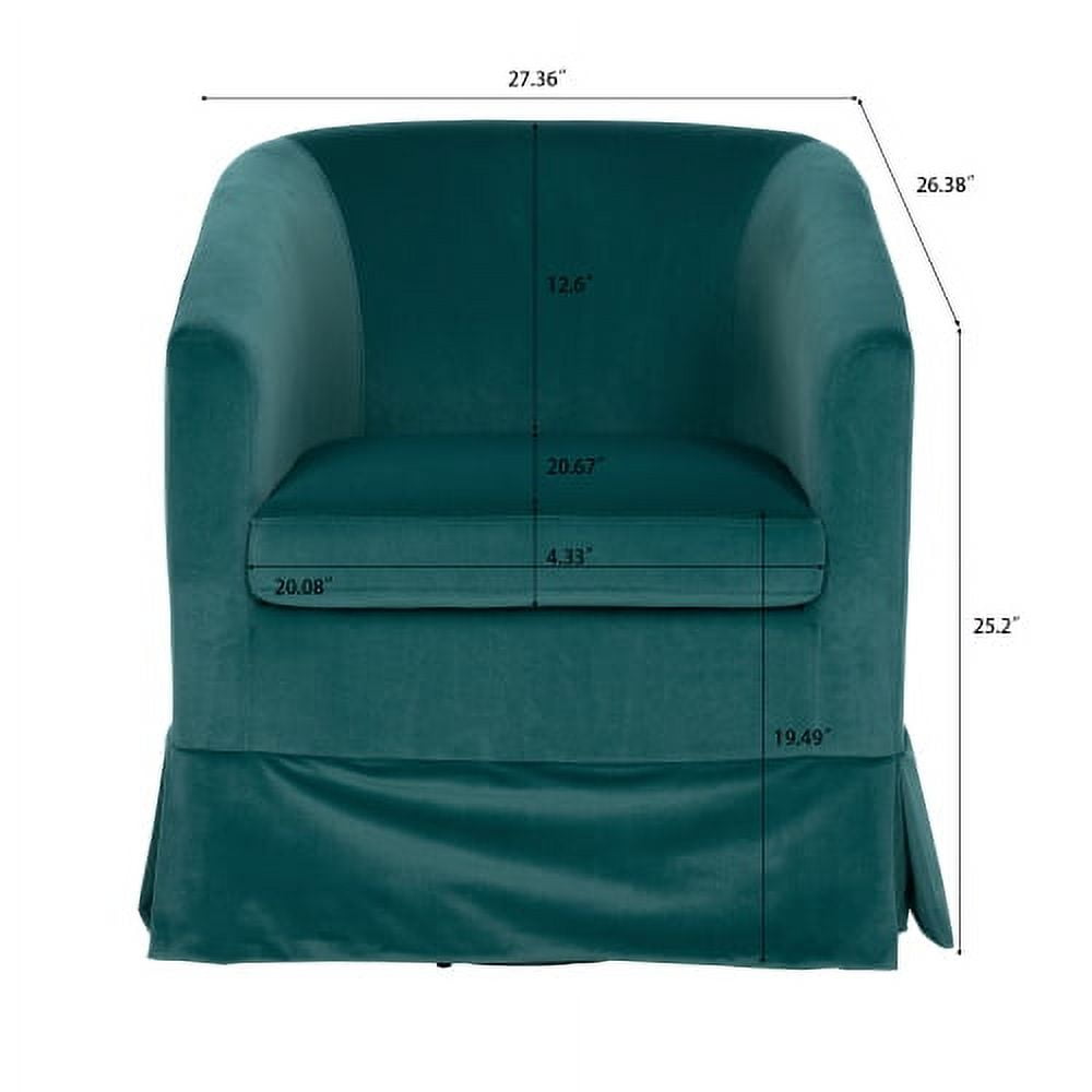 BSHTI 27.36inch Wide Swivel Chair,Mid-century Swivel Chair with Armrest for Livingroom