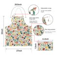 thumbnail image 7 of Pioneer Flower Floral Print Pattern Apron-Garden Aprons for Women with Pockets-Cotton Linen Waterproof Kitchen Cooking Gardening Aprons Adjustable for Kitchen,Cooking,BBQ and Salon 33x27 Inch, 7 of 7