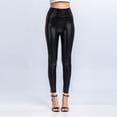 thumbnail image 2 of PU Coated Legging Juniors Leather Pants for Women Women PU Leather Pants Solid Color High Waist Long Leather Pants Abdominal Tights Women Pants, 2 of 5