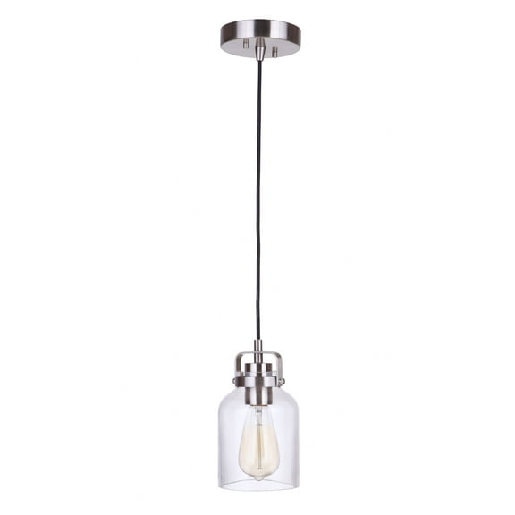 53691-BNK-Craftmade Lighting-Foxwood - One Light Mini Pendant-Brushed Polished Nickel Finish    -Traditional Installation