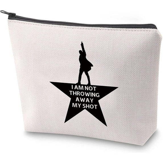 I Am Not Throwing Away My Shot Makeup Bag Hamilton Broadway Musical Gift for Her