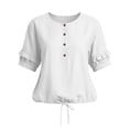 thumbnail image 6 of Stamzod Cute Tops for Women Summer Short Sleeve Shirts Dressy Casual Crew Neck Tunic Blouses Trendy 2026 White XXL, 6 of 7