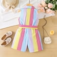 thumbnail image 3 of breaise Girls Jumpsuit Striped Sleeveless Girl Casual Rompers Suspender Wide Leg Pants with Belt Jumpsuit for Girls 2-7Y, 3 of 9