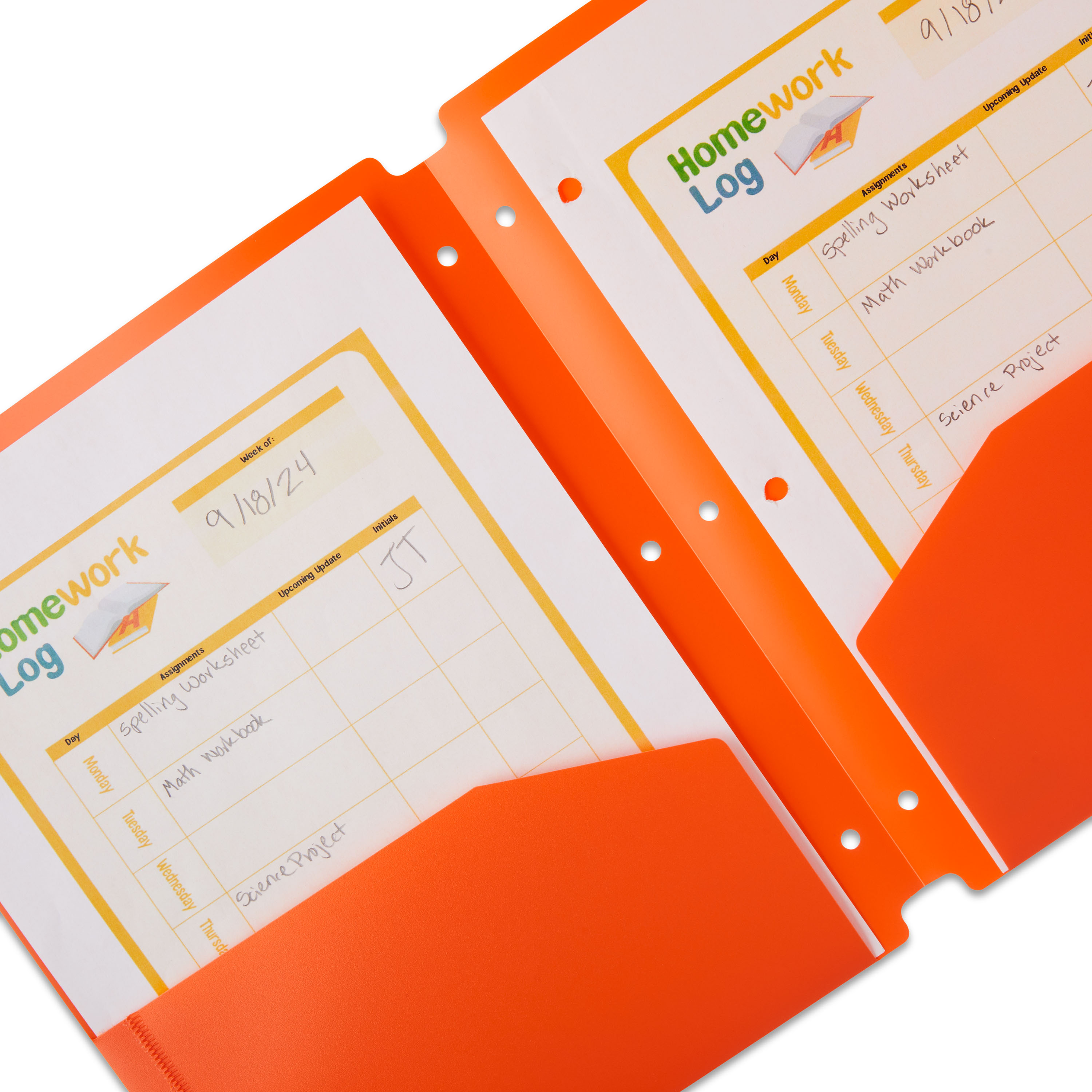 Carpeta de polipropileno de 2 bolsillos Pen+Gear, naranja, 9.4"x 11.4" 4