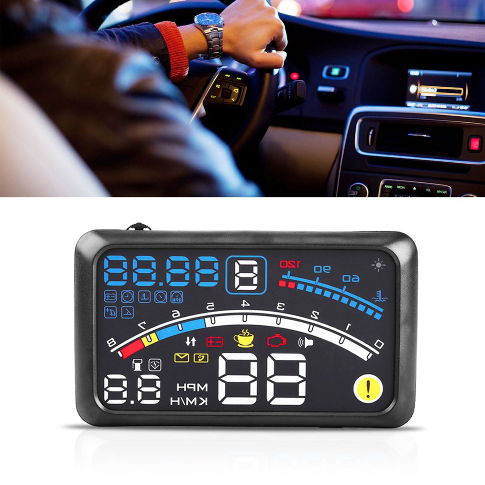 Smart HUD Display, 5.5-Inch Universal GPS Head Up Display with Displays  Speed, Altitude, Driving Time, Date, Clock and More Multicolor