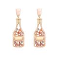 thumbnail image 2 of Cheers 1 Pair Creative Wine Bottle Shape Dangle Earrings Anti-fall Chic Faux Pearl Rhinestone Drop Earrings for Gifts, 2 of 2