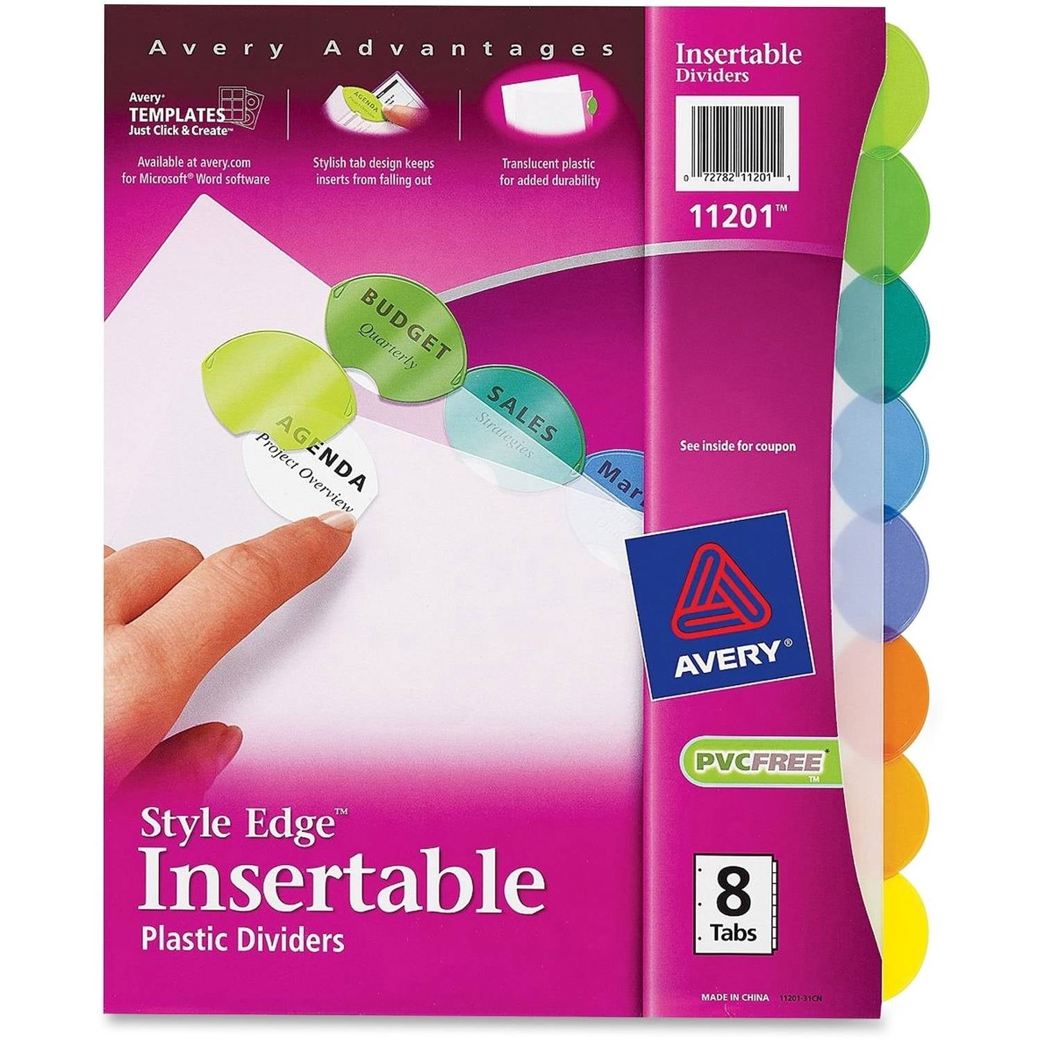 Avery 11 Insertable Style Edge Tab Plastic Dividers Letter 11 Within 8 Tab Divider Template Word