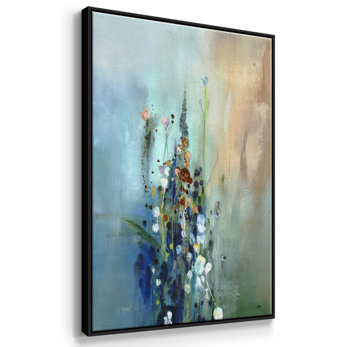 Current Air I Framed Premium Gallery Wrapped Canvas - Ready to Hang - 17 x 25 - Black Floating Frame