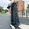 thumbnail image 5 of YUEHUA girls jeans size 6, Girls Straight Leg Jeans For And Fall Fashion Casual Wide Leg Trousers Comfortable Denim Pants For Toddler Big Kids, 5 of 8