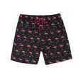 thumbnail image 3 of New Boys Mens Swimming Trunks Swim Shorts Board Shorts With Pockets Print Swimwear Beachwear Underwear Swimsuit Beach Pants Casual Quick Dry Bathing Suit Surfing Black Flamingo Print 3XL, 3 of 8