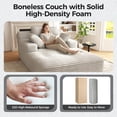 thumbnail image 4 of 67'' Oversized Chaise Lounge Chair, Cloud Plush Corduroy Sofa Bed for Living Room, Modern Deep Seat Sleeper Couch with Back Cushion, No Assembly Required, (Oyster White), 4 of 12