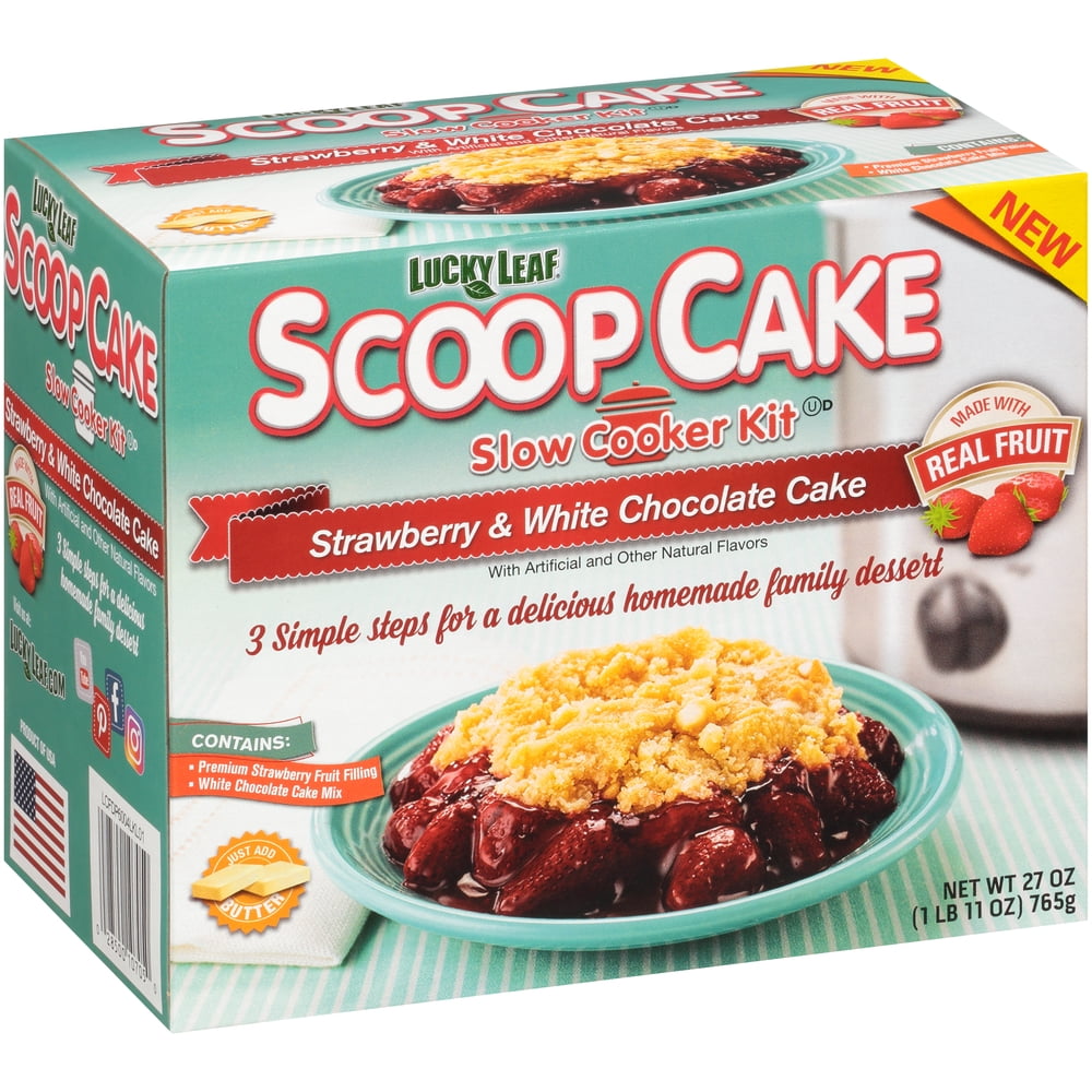 Lucky Leaf Scoop Cake Strawberry with White Chocolate cake 27oz