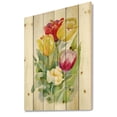 thumbnail image 2 of Designart 'Bouquet of Red and White Tulips' Traditional Print on Natural Pine Wood, 2 of 5