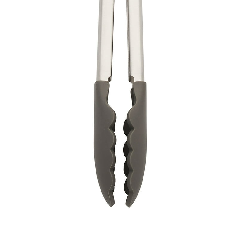 KitchenAid Gourmet Black Silicone-Tipped Stainless Tongs 