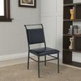 thumbnail image 2 of Benjara Metal Frame Leather Upholstered Armless Chair, Black, 2 of 6