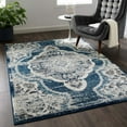 thumbnail image 7 of Modway Entourage Malia Distressed Vintage Floral Vintage Medallion 5x8 Area Rug in Ivory and Blue, 7 of 7