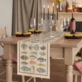 thumbnail image 2 of Table Runners 72 Inches Long Dress Scarves, Ocean Fishes Farmhouse Kitchen/Dining Table Runner, Coffee Tablerunners, Retro Tropical Coastal Animal Brown 14x72 Inch, 2 of 9