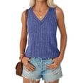 thumbnail image 3 of MOSHU Summer Tank Tops for Women V Neck Sleeveless Tops Loose Fit Dressy Casual Shirts, 3 of 8