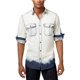 thumbnail image 1 of INC Mens Macbeth Bleach-Washed Button Up Shirt, Azul, Grande I-N-C Botones al frente, 1 of 1
