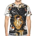 thumbnail image 3 of Jean Michel Basquiat Men's T Shirt Polyester Tee Basic Short Sleeve Crewneck Shirt Tops, 3 of 5