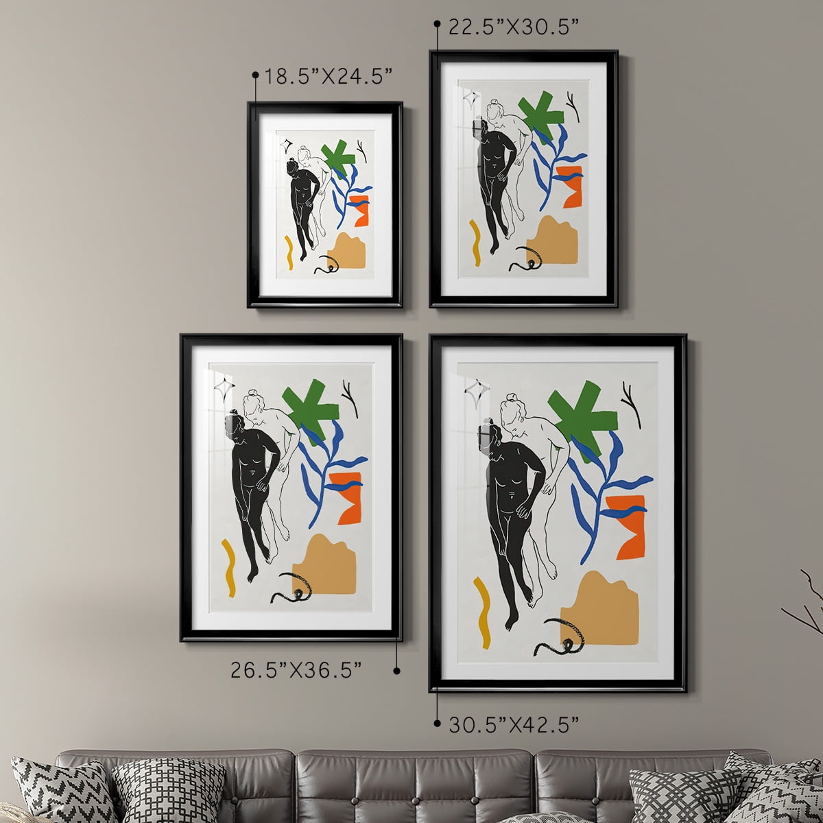 Wexford Home Starry Venus III Premium Framed Print, 18.5" x 24.5" - Ready to Hang, Black (Set of 2)