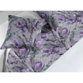 thumbnail image 2 of Floral Bed Runner Set, Retro Style Watercolor Design Meadow Bloom Leaves Vintage Exotics, Decorative Bedding Scarf & 2 Pillow Shams for Hotels Homes, King, Violet Mauve and Grey Teal, by Ambesonne, 2 of 3