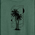 thumbnail image 3 of Instant Message - Geometric Palm Tree Scene - Women's Lightweight French Terry Long Sleeve Shirt, 3 of 6