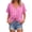 Pink, variant on Summer Tops for Women Linen Blend Relaxed Fit V-Neck Drop Shoulder Short Sleeve Drawstring Waist Blouse Lightweight