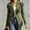 Army Green, variant on Women's Suede Fringe Jacket Lapel Blazer Style Open Front Long Sleeve Western Cowgirl Casual Fashion Outerwear