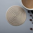 thumbnail image 4 of (Gold10cm,Coasters,6pcs Round Coasters,Creative PVC Coffee Mat Round Flower Waterproof Coaster Christmas Waterproof Coaster Heat Insulation Pad Placem, 4 of 5