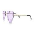 thumbnail image 6 of Rhinestone Studded Rimless Melting Heart Valentine Hippie Sunglasses Gold - Purple, 6 of 8