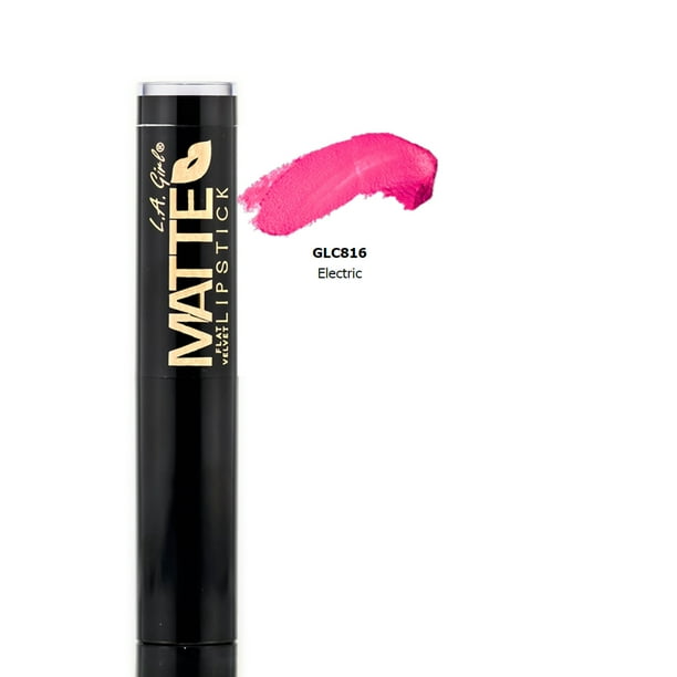 Lápiz Labial Matte Flat Velvet de L.A. Girl, Eléctrico, 0.1 Onza
