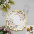thumbnail image 6 of Efavormart 25 Pack | White / Gold Floral 10" Scallop Rim Dinner Party Paper Plates, Disposable Plates - 300 GSM, 6 of 11