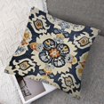 thumbnail image 7 of Navy Blue Yellow Grey Pillow Covers  Boho Carpet Pattern Rustic Decorative Throw Pillows Outdoor PillowCase Vintage Floral Farmhouse Square Linen Cushion Case Decor for Sofa Couch Bed, 7 of 7