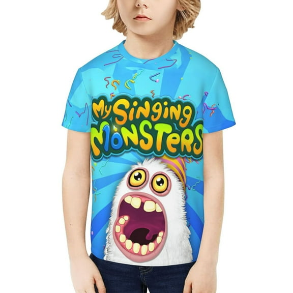 My Singing Monsters Kids T-Shirt 3d Printed Graphic T-Shirts Boys And Girls Short Sleeve Shirts For Youth Kids X-Small