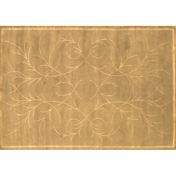 Ahgly Company Indoor Rectangle Abstract Brown Contemporary Area Rugs, 7' x 10'