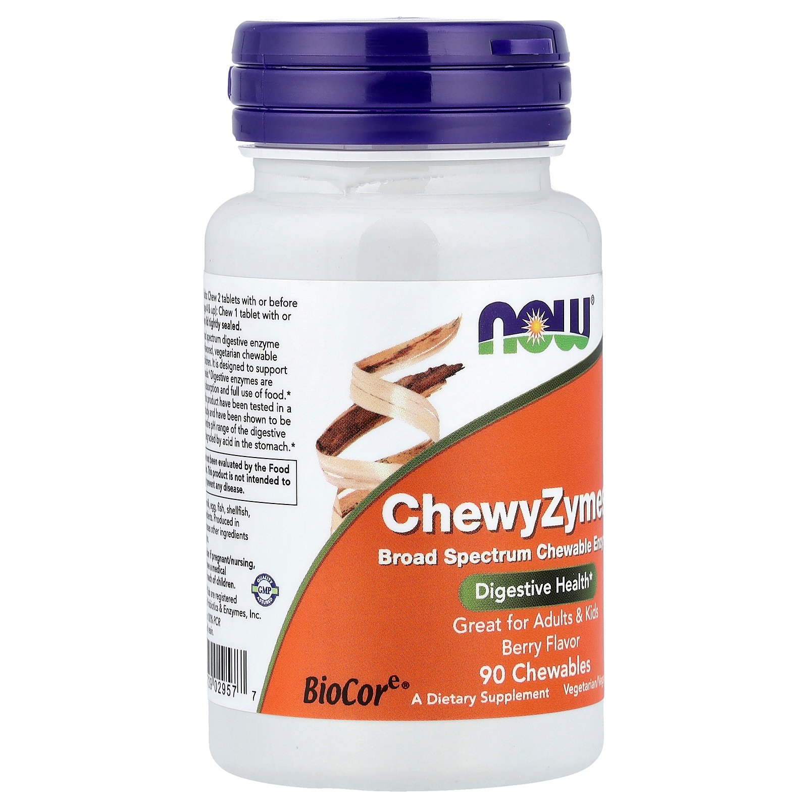 thumbnail image 4 of NOW Foods ChewyZymes, Natural Berry Flavor, 90 Chewables, 4 of 5