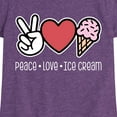thumbnail image 3 of Instant Message - Peace Love Ice Cream - Toddler & Youth Girls Short Sleeve Graphic T-Shirt, 3 of 6