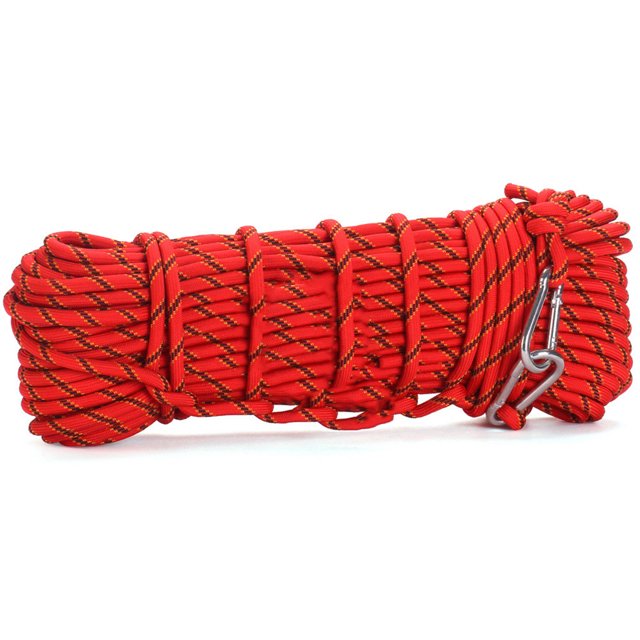 Cuerda de trepadora Acampar al aire libre Senderismo de 10 mm de diámetro Correa de cable de emergencia 10m/32.81 pies Poliéster que transporta equipo de cordón rojo Inevent OD020410-01