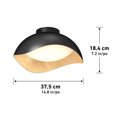 thumbnail image 2 of Adara 15 in. LED Semi Flush Mount Light 5 CCT Black and Wood Effect, 2 of 10