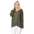 thumbnail image 2 of YEMAK Women's Long-Sleeve V-Neck Casual Knit Top Sweatshirt Pullover Sweater MK3392-OLIVE-L, 2 of 8