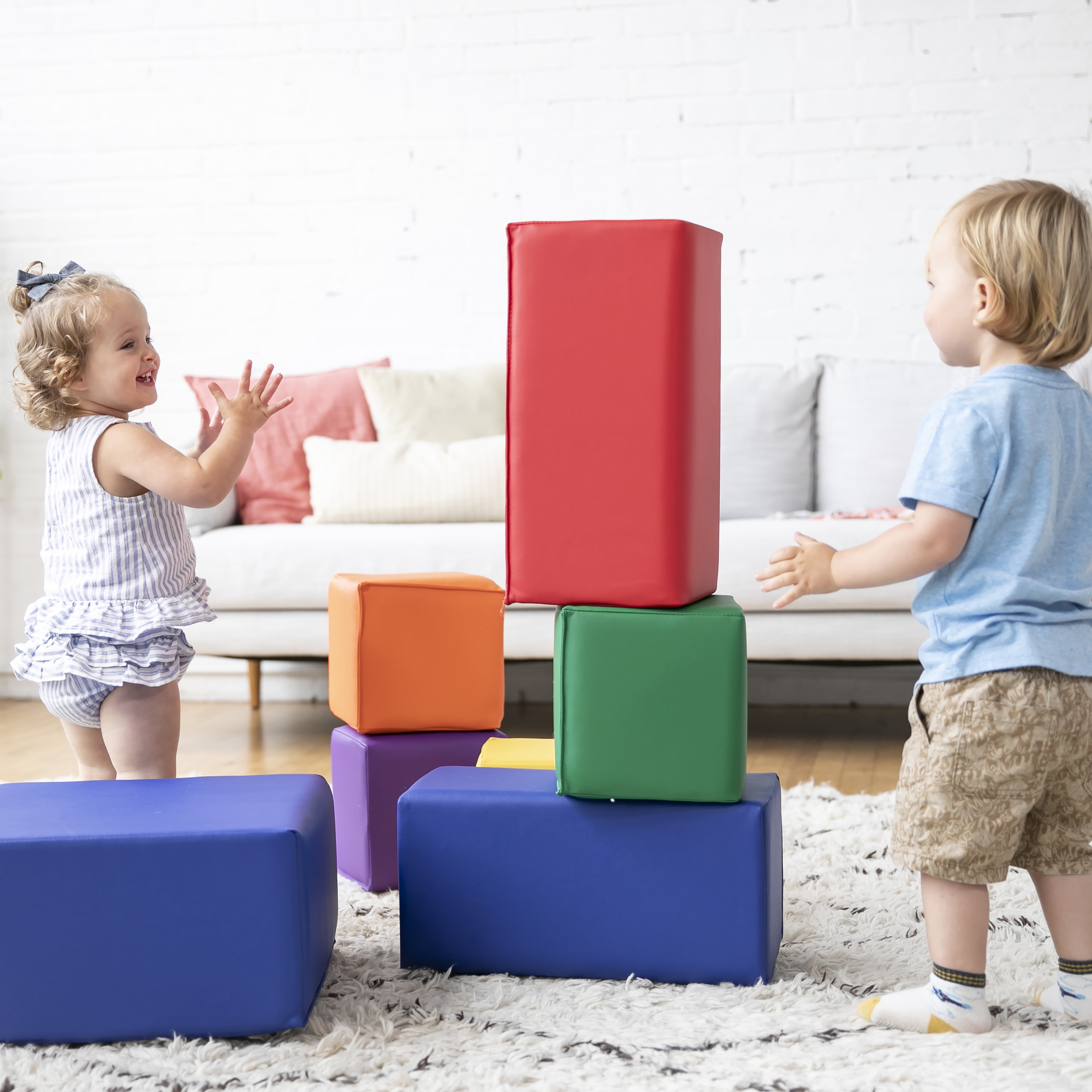 ECR4Kids SoftZone Toddler Foam Building Blocks, Foam Playset