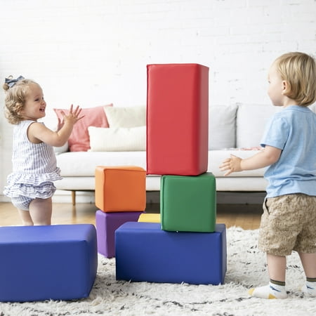 ECR4Kids SoftZone Toddler Foam Building Blocks, Assorted, 7-Piece